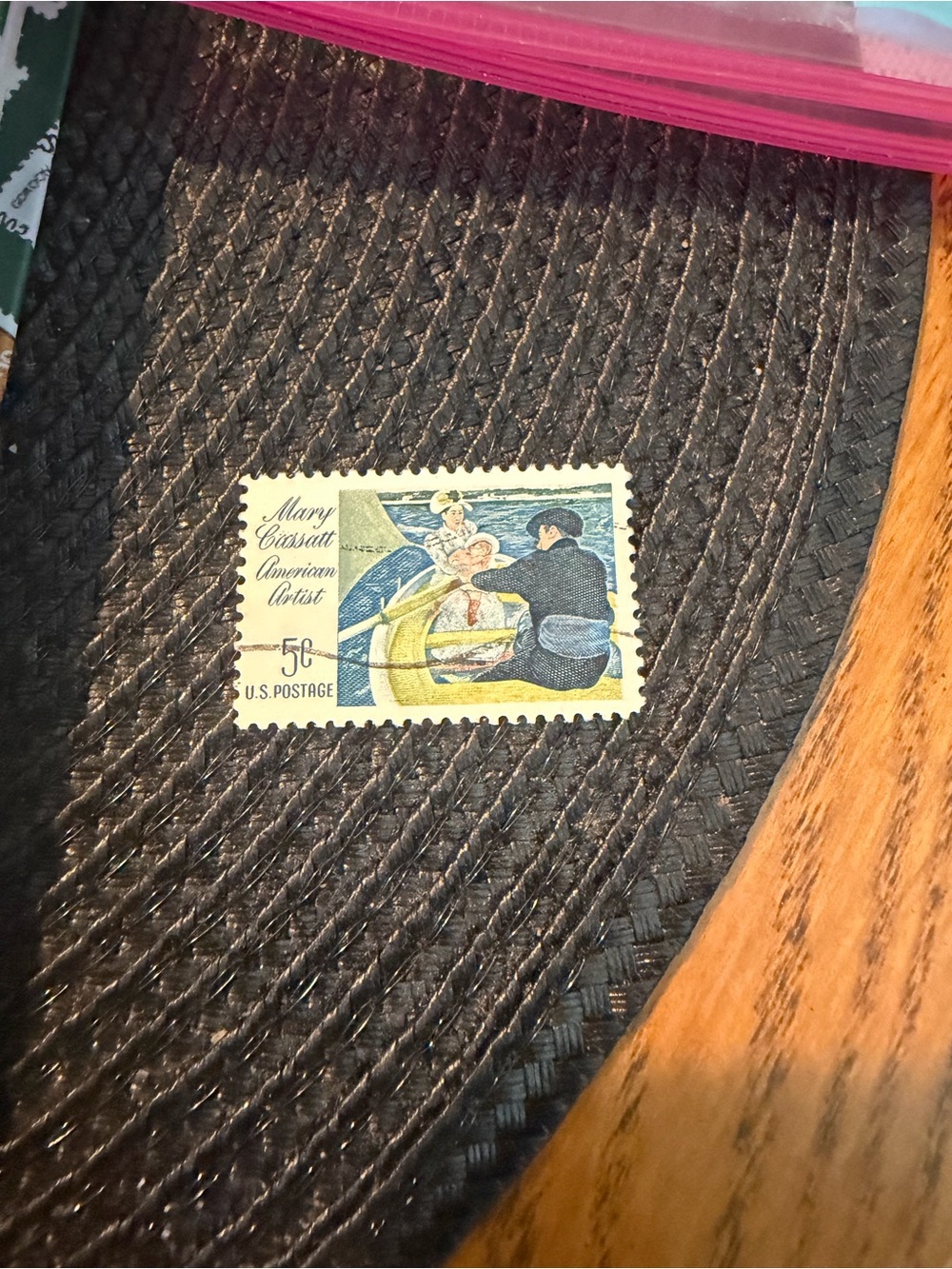 Vintage 1966 Mary Cassatt Painting 5 Cent Canceled Stamp